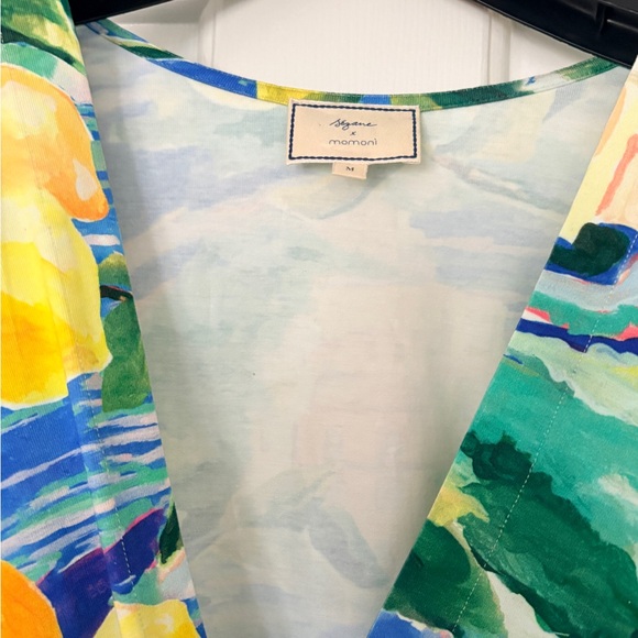 Sezane Blue and Yellow Floral Mini Dress - Picture 2 of 4